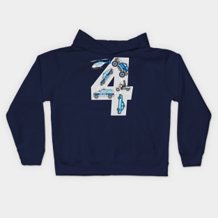 Police Cars 4 Year Old Kids Birthday Design Kids Hoodie